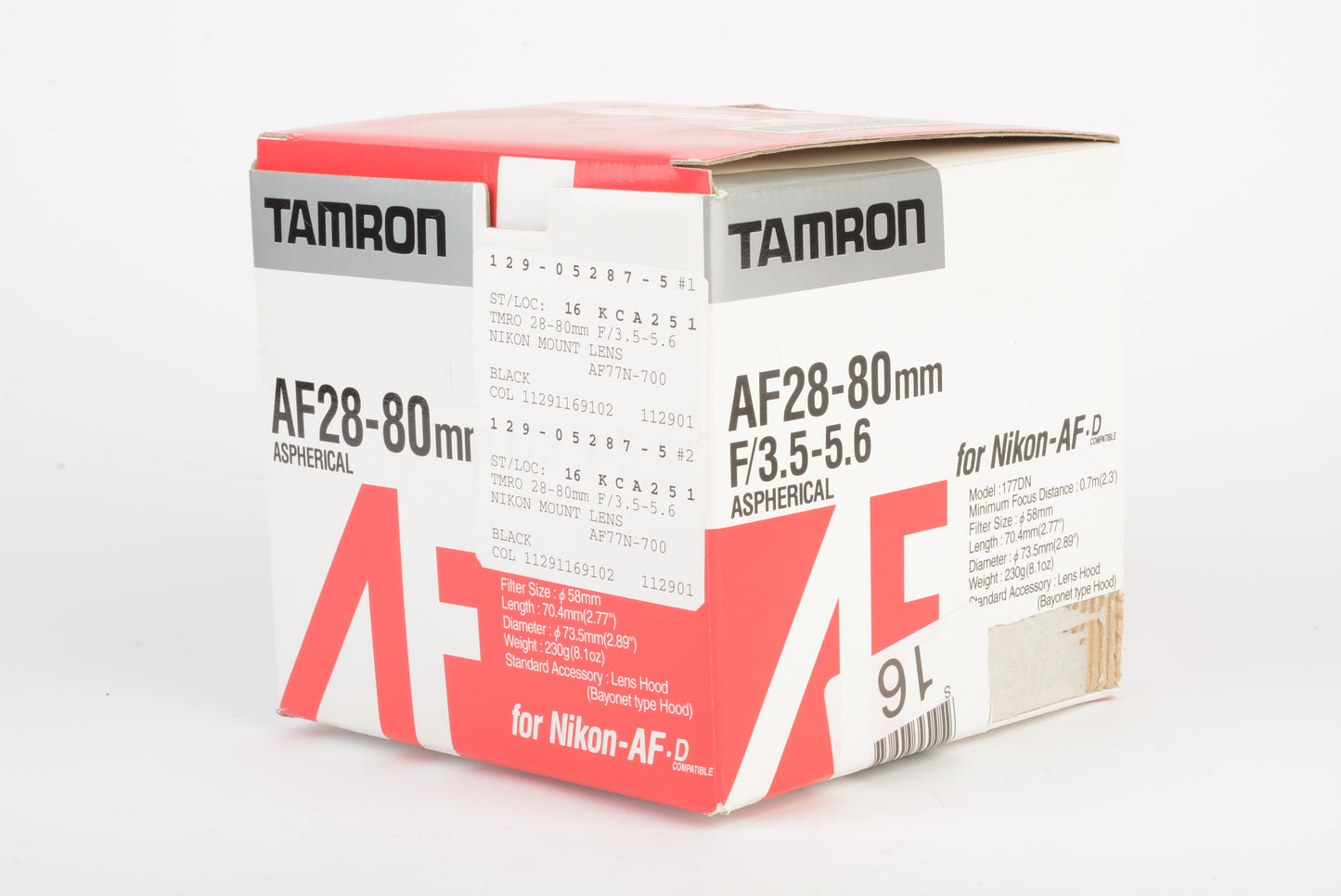 Tamron AF 28-80mm F3.5-5.6 Asph. Zoom lens Nikon Mount, Boxed 177D