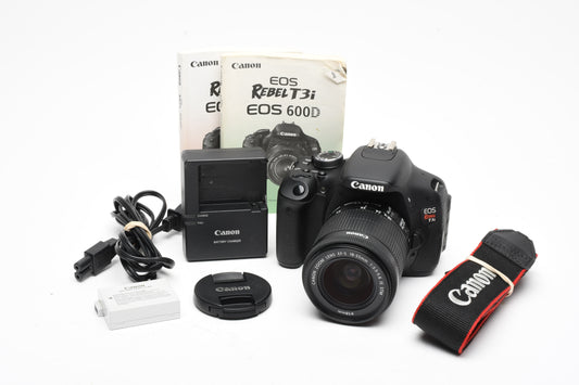 Canon EOS T3i w/18-55mm f3.5-5.6 IS STM lens, batt+charger, Only 1122K Acts!