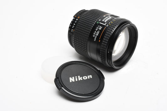 Nikon AF Nikkor 28-105mm f3.5-4.5D macro zoom lens, Caps, Good!