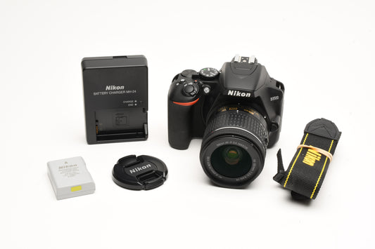 Nikon D3500 DSLR Camera w/AF-P 18-55mm f3.5-5.6 G VR zoom USA, only 478 Acts!!