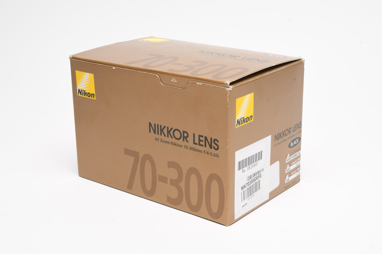 Nikon AF Zoom Nikkor 70-300mm f4.5-5.6G zoom, caps, hood, (Black) Boxed, Mint