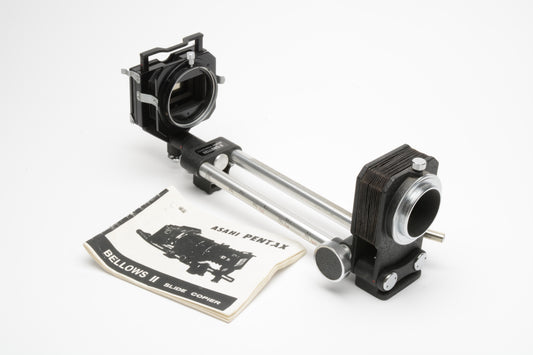 Asahi Honeywell Pentax Bellows II with Slide Copier for M42 Camera + manual, clean