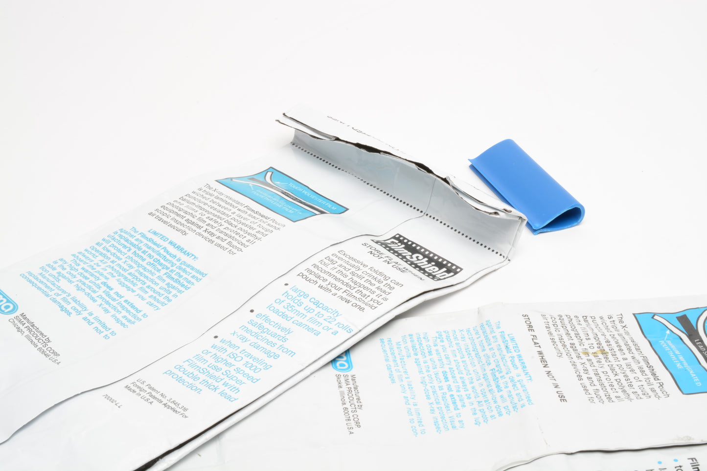 2X Sima Filmshield Xray protection lead laminated pouches, nice and clean w/clips