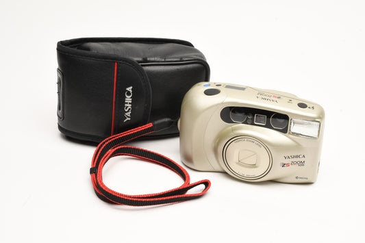 Yashica EZS Zoom 105 35mm Point&Shoot w/38-105mm zoom, tested, +Case
