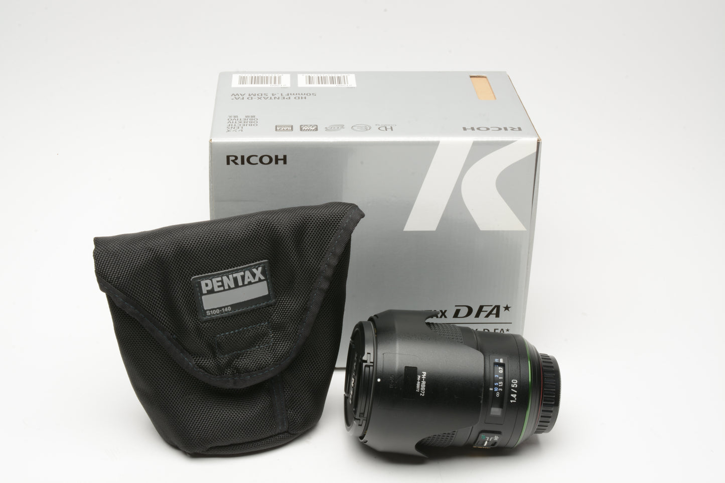 Pentax HD Pentax-D FA 50mmF1.4 SDM AW Prime lens, hood, B+W UV, Caps, Box