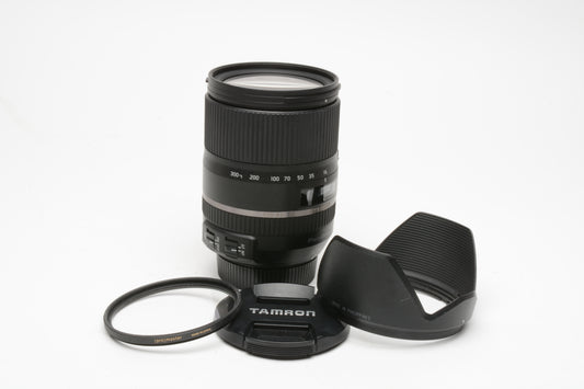 Tamron AF 16-300mm PZD Di II f3.5-6.3 zoom Nikon AF mount w/Lens hood, UV filter, caps