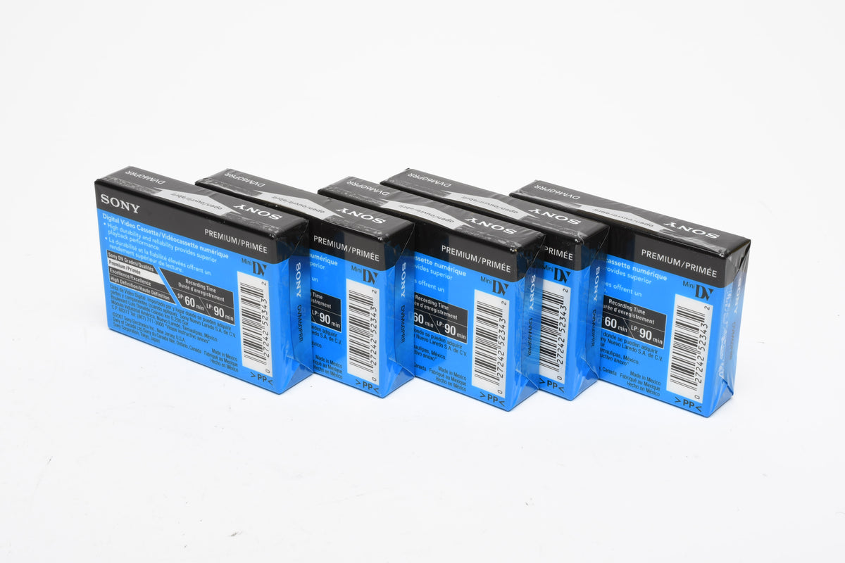 5X Sony Mini DV Digital Video 1-Hour Cassettes (5X Mini DV DVM60PRR)