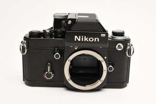 Nikon F2 Black 35mm SLR body w/DP-1 finder, very clean & accurate, Timeless
