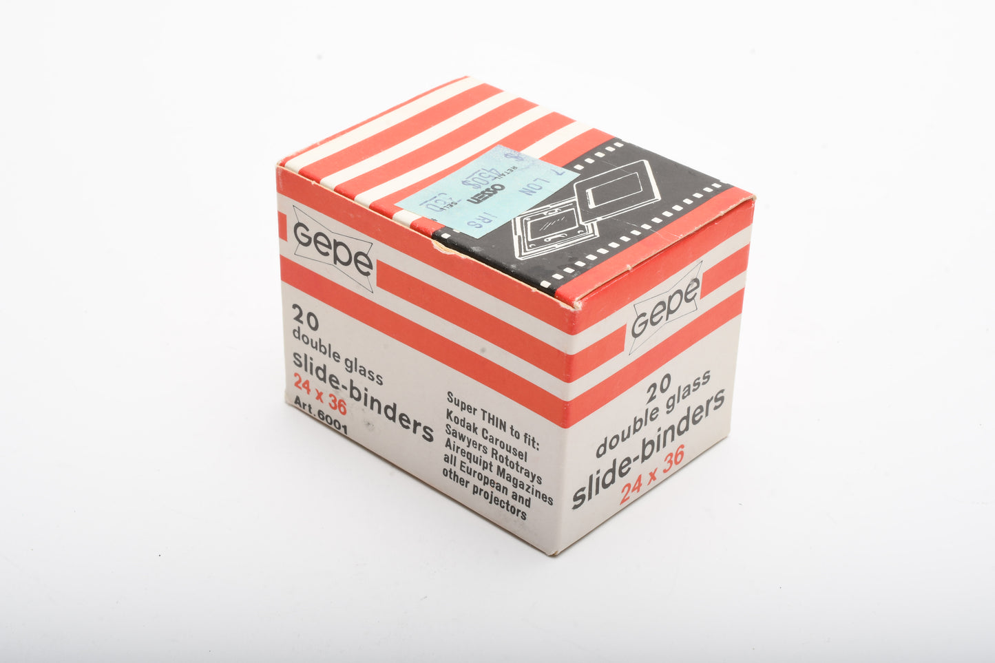 20X Gepe Double glass 24x36 35mm slide mounts 6001, New