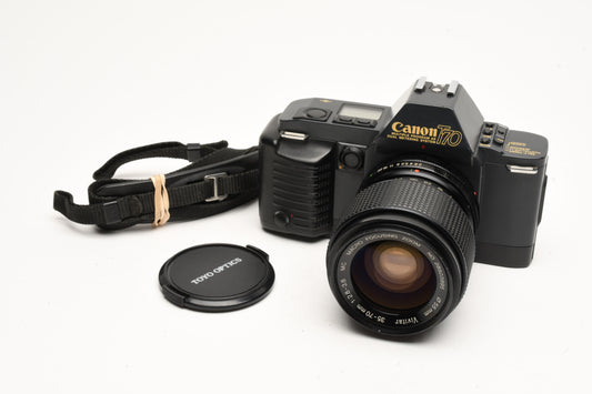Canon T70 35mm SLR w/Vivitar 35-70mm zoom, tested, New seals