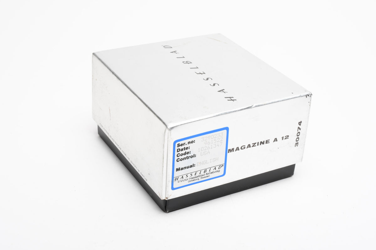 Hasselblad A12 Chrome 6x6 120 Roll Film Back 30074, Box