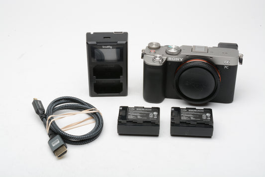 Sony A7C ILCE-7C Digital camera (Silver), barely used, 2batts+charger, only 505 Acts!