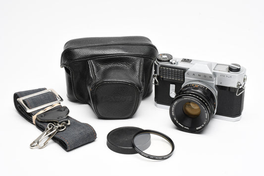 Canon Canonflex RM 35mm SLR w/50mm f1.8 Lens, Strap, Case, UV, New Seals!