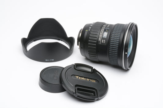 Tokina AT-X PRO SD 11-16mm F2.8 (IF) DX for Nikon F Mount, caps, hood, Nice!