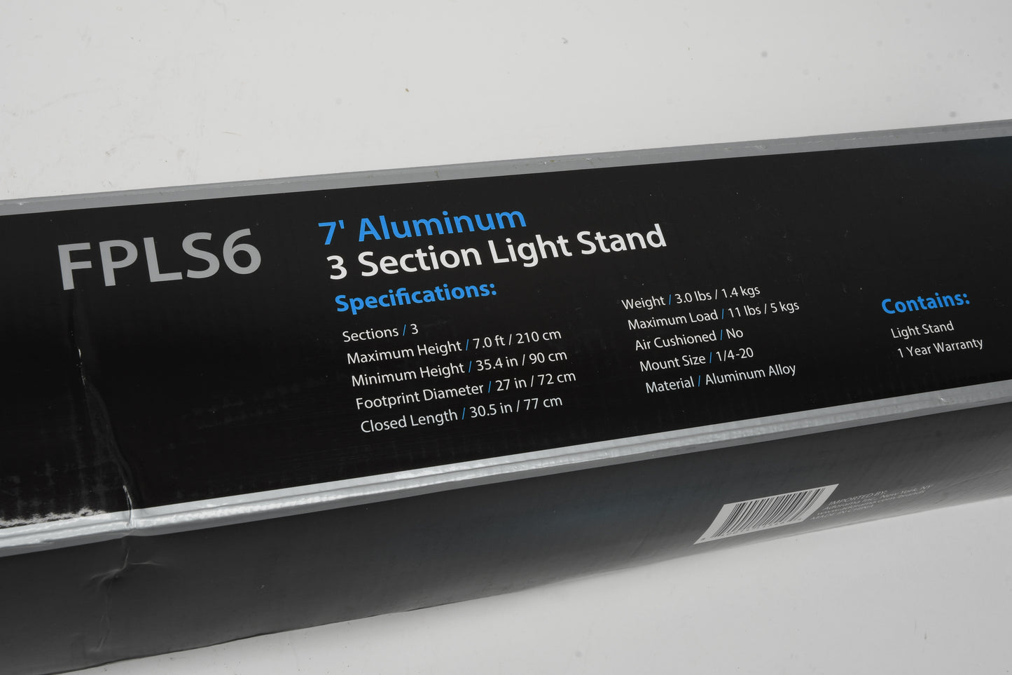 Flashpoint FPLS6 7' 3 Section Lightstand, In Box, Nice!