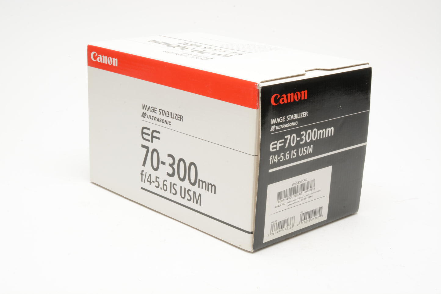 Canon EF 70-300mm f4-5.6 IS USM zoom lens, caps, hood, box, Mint-