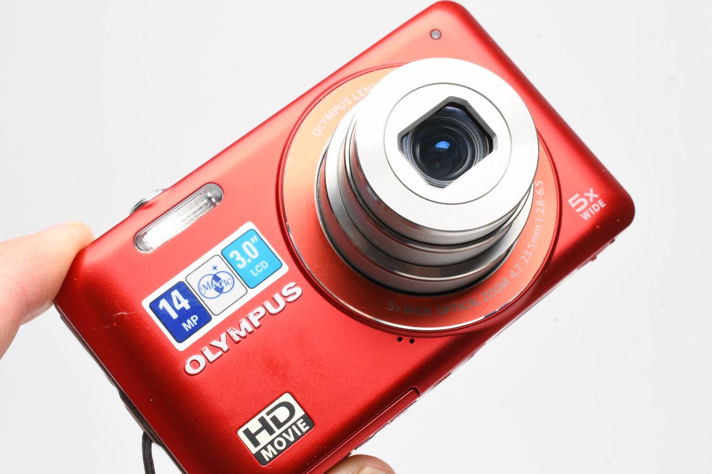 Olympus VG-120 14MP Digital Point&Shoot w/2GB SD, Batt+charger (Red), Boxed