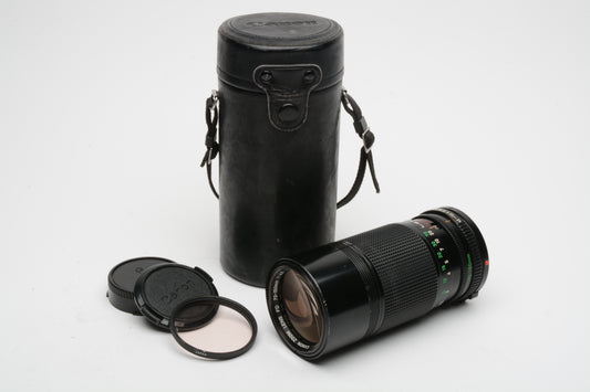 Canon FD 70-150mm f4.5 NFD Zoom Lens, Nice quality, case, caps + 1A filter