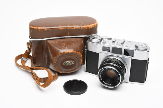 Olympus 35 S 35mm Rangefinder Camera w/4.8cm f2.8, Case, Works!