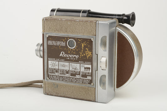 Revere Eight Model 70 Magazine Cine 8mm Movie Camera, strap, works! Vintage