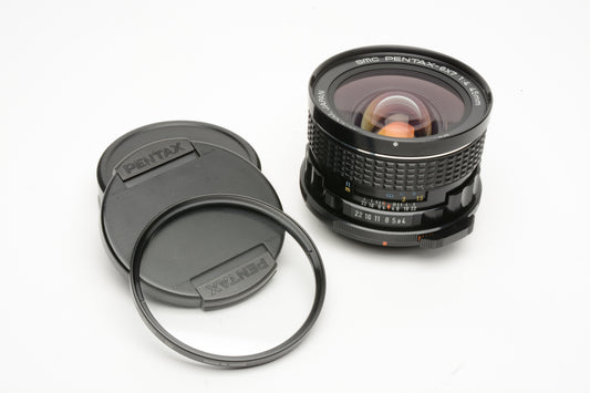 Pentax SMC 45mm f4 lens for Pentax 67, Latest version, caps, UV, Nice