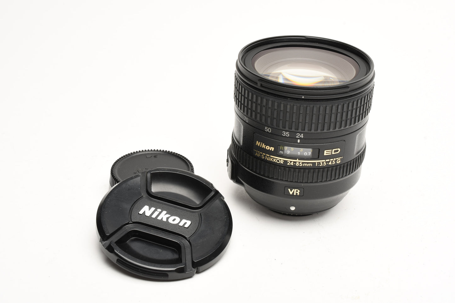 Nikon AF-S 24-85mm f3.5-4.5G ED VR, gently used, caps, very clean and sharp!