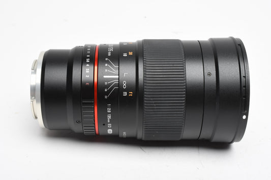 Rokinon 135mm f2 ED UMC Full Frame Lens Sony Mount, Mint, Boxed