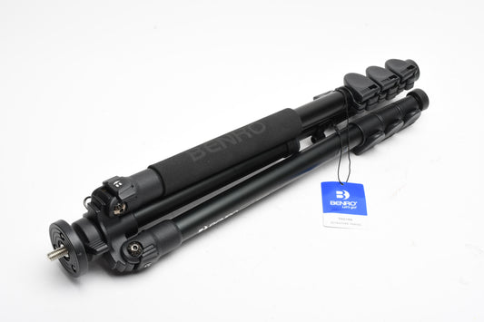 Benro TAD18A Series 1 4-Section Adventure Aluminum Tripod, Flip Lock, Mint, in case