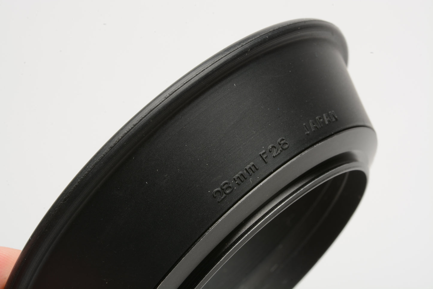 Olympus 28mm f2.8 rubber lens hood, very clean, genuine