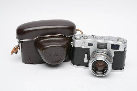 Airies 35 IIIC 35mm rangefinder camera w/H Coral 45mm f1.9, case (parts/collector)