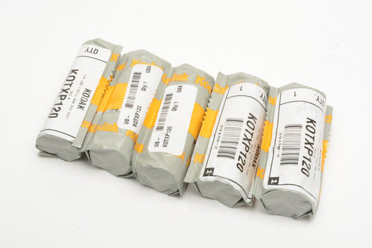 5X rolls Kodak Tri-X 320 ASA 120 B&W Film - Expired, Cold Stored