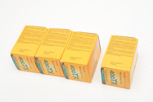 4X Rolls Kodak Tri-X TX 400ASA 135-24 B&W 35mm Film, Expired, Cold Stored