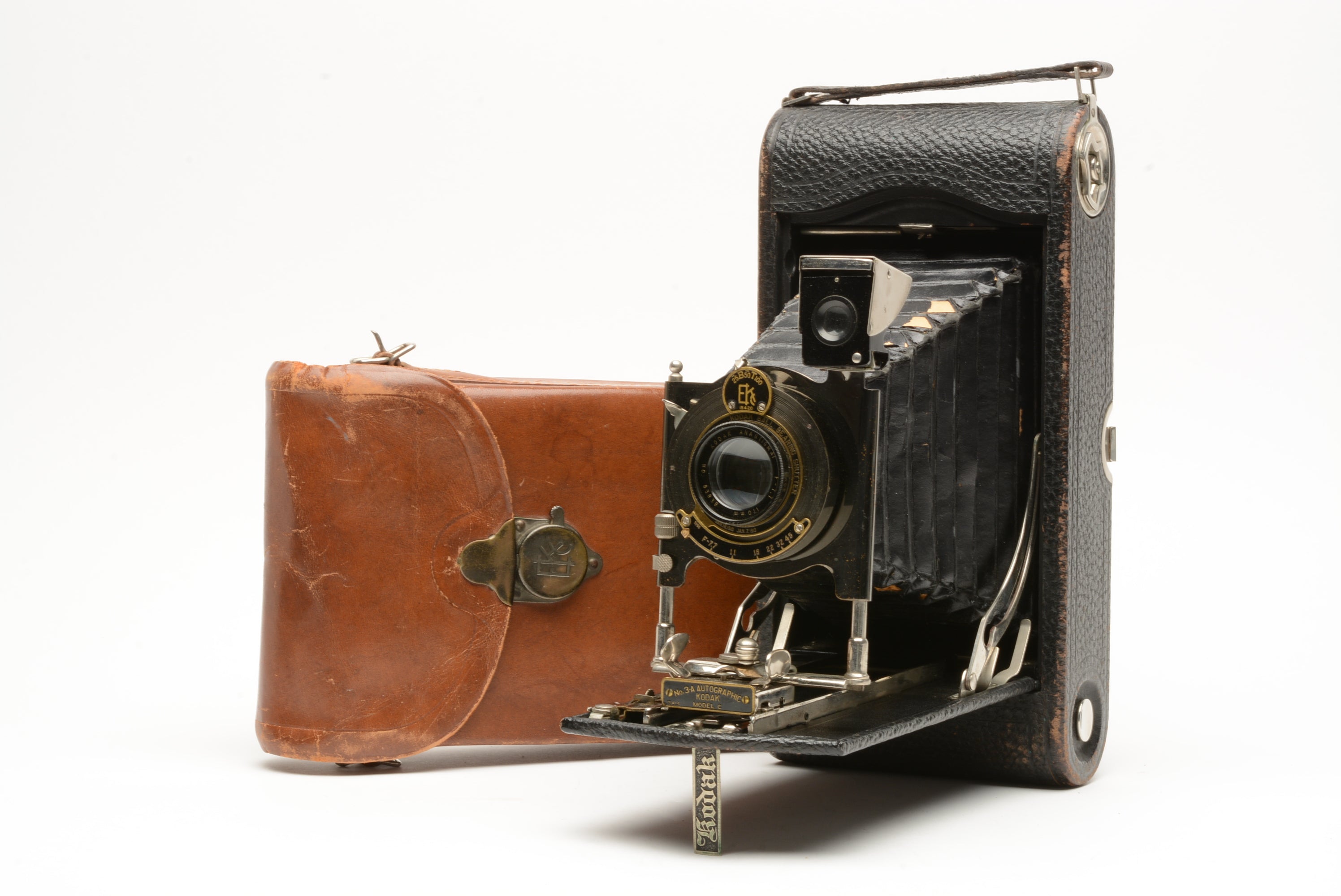 OLD 1903 NO. 3A FOLDING POCKET KODAK CAMERA MODEL B-4 W/RED hot BELLOWS Parts&Repair