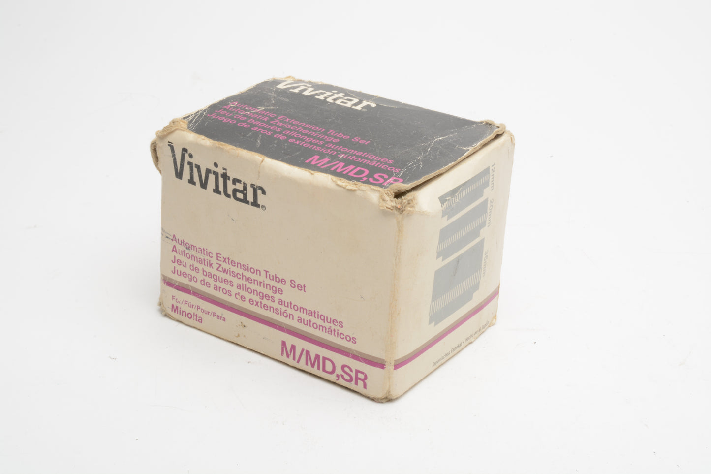 Vivitar Auto Extension Tube AT-5 for Minolta MD w/Case (12, 20, 36mm) Mint-, Boxed