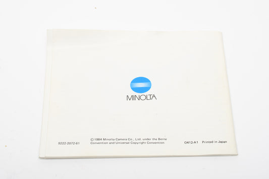 Minolta Maxxum 7000 Instructions manual, Good, Complete (Double XX Copy)