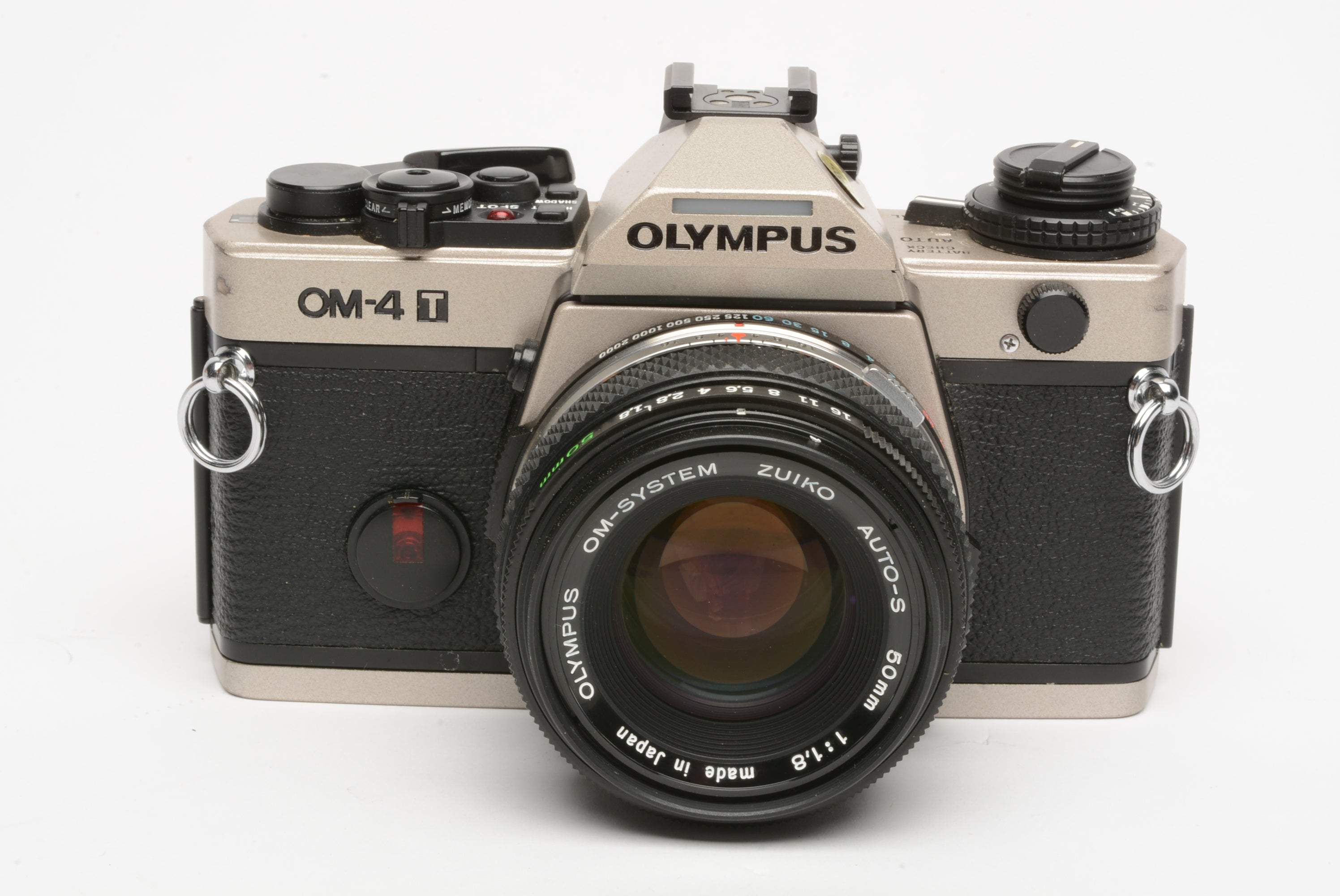 Olympus OM-4T (Champagne) w/Zuiko 50mm f1.8 lens, UV, manuals 