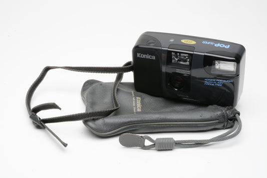 Konica Pop-Super Auto Flash 35mm Point&Shoot camera, tested, w/Case