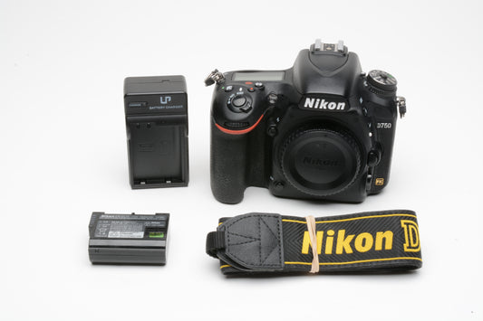 Nikon D750 DSLR Body, batt+charger+strap, 144K Acts, clean, tested