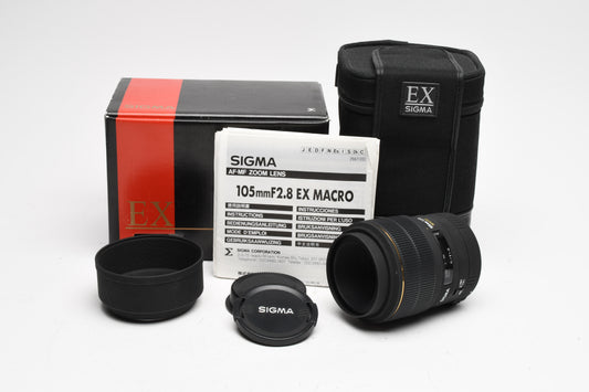 Sigma EX 105mm f2.8 DG Macro for Canon EF Mount w/ Box, Case, Manual Only, Bargain