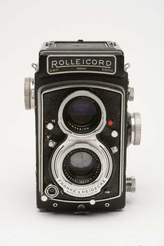 Rollei Rolleicord Va Model K3E Type 1 TLR w/ Schneider Xenar 75mm f3.5 lens, tested, nice