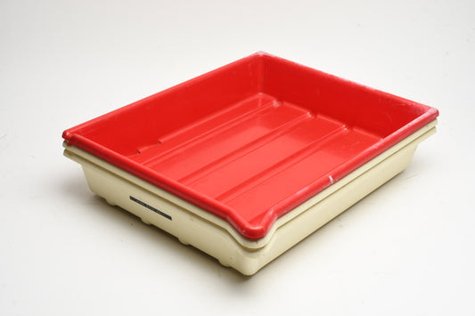 Set of 3 Paterson 12x16" darkroom paper developing trays (White, red)