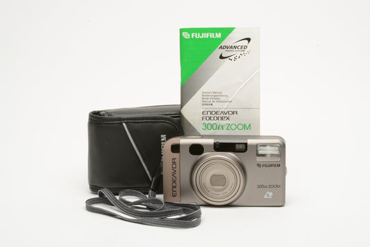 Fuji Fujifilm Endeavor 300ix Zoom Point & Shoot APS Camera, very clean, manual+case