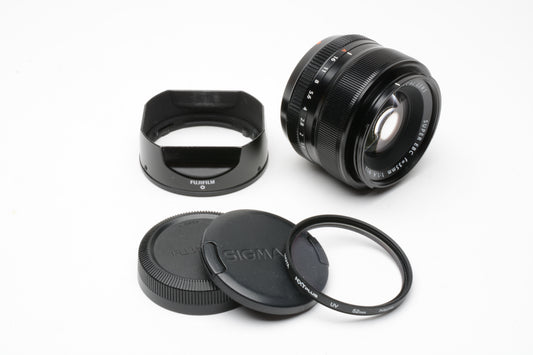Fujifilm Super EBC 35mm f1.4 Aspherical lens, hood, caps, UV, clean