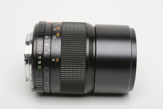 Minolta 135mm f3.5 Celtic MD mount prime lens, caps, clean and sharp