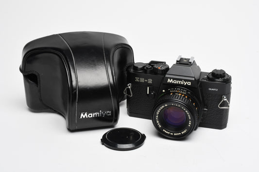 Mamiya ZE-2 35mm SLR w/50mm f1.7 lens, Case, New Seals, Great!