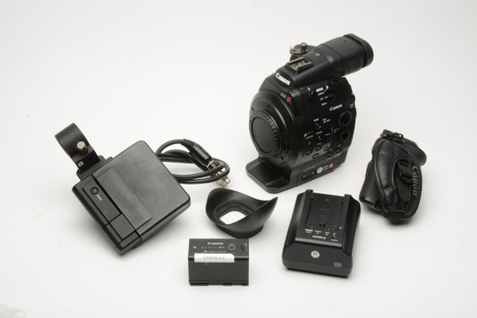 Canon EOS C300 Cinema Camcorder Body EF Mount Screen+Grip 1813 Hours, Tested