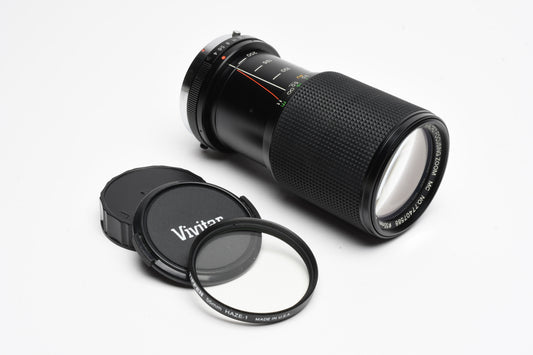 Vivitar RL 80-200mm f4 Macro focusing Olymps, UV, Cap