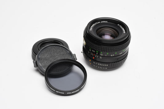 Fujica X-Fujinar W 28mm f2.8 DM wide lens, PL filter, caps