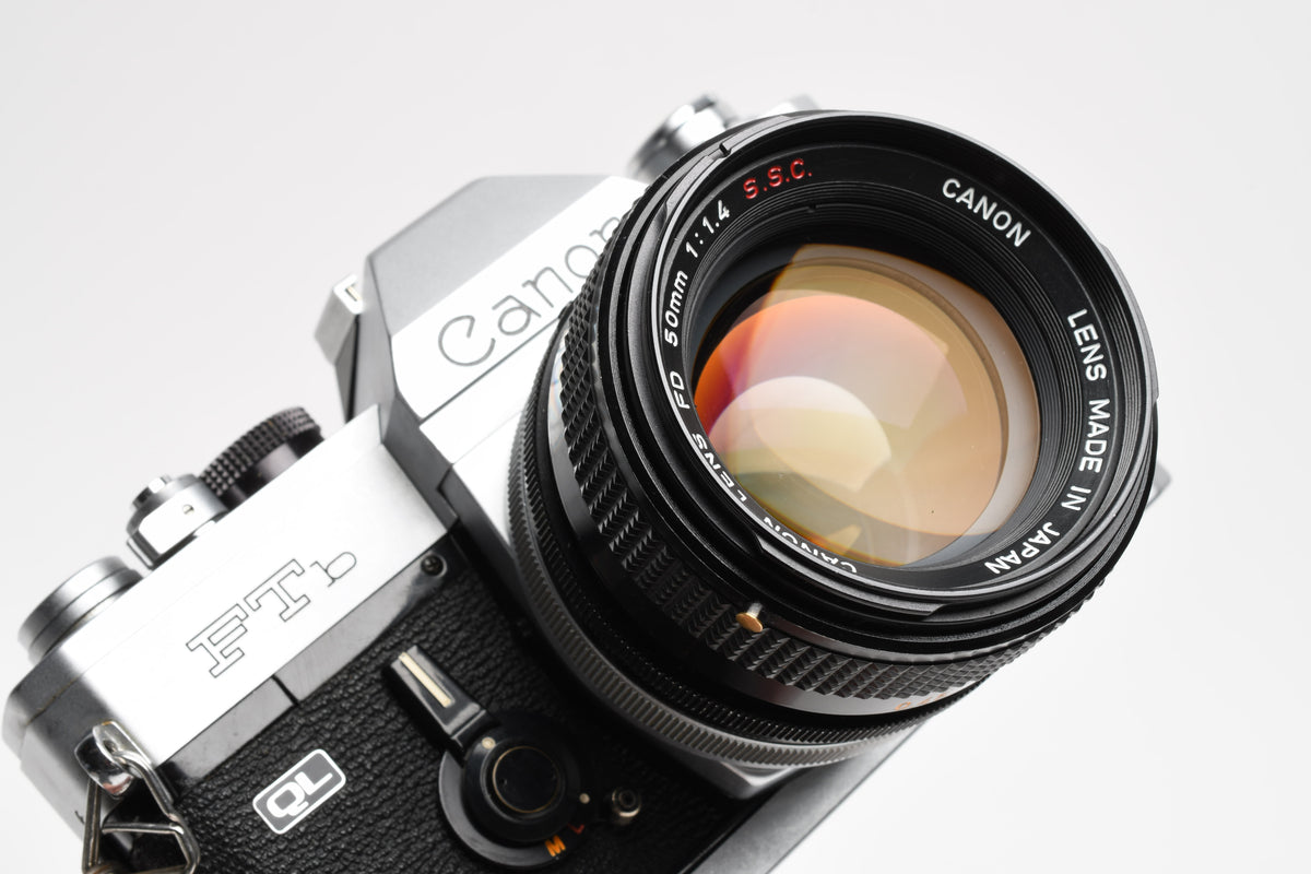 Canon FTb QL 35mm SLR w/ Canon 50mm f1.4 S.S.C. lens, New Seals