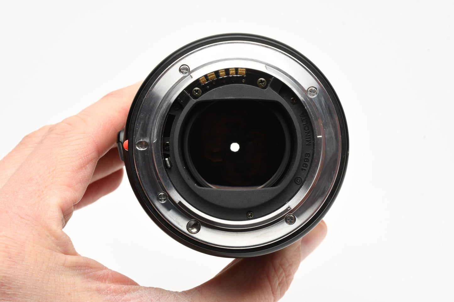 Minolta Maxxum AF 100mm f2.8 Macro lens, Hood+Caps, Mint-